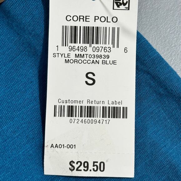 And Now This Mens Polo Size Small Blue Short Sleeve Lightweight Collared New - Picture 7 of 10